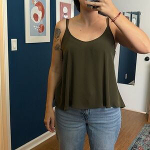 Lush by Nordstrom Olive Green Women's flowy Tank Top